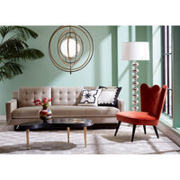ripple slipper chair venice rust wright sofa trocadero cocktail table - styled view
