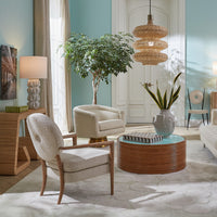 metropolis extra large vase riviera large cocktail table living room - styled view