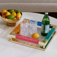 mustique tray cabana glassware - styled view