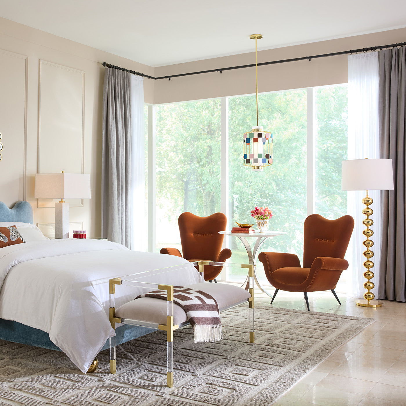 Juliet Arm Chair Varese Cognac with Riviera Capital Cocktail Table