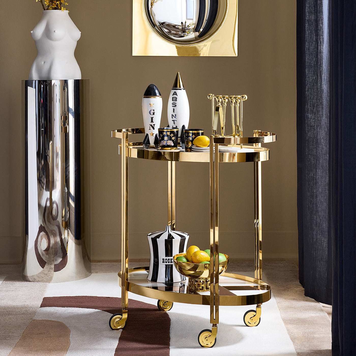 Chambeige Bar Cart - styled view