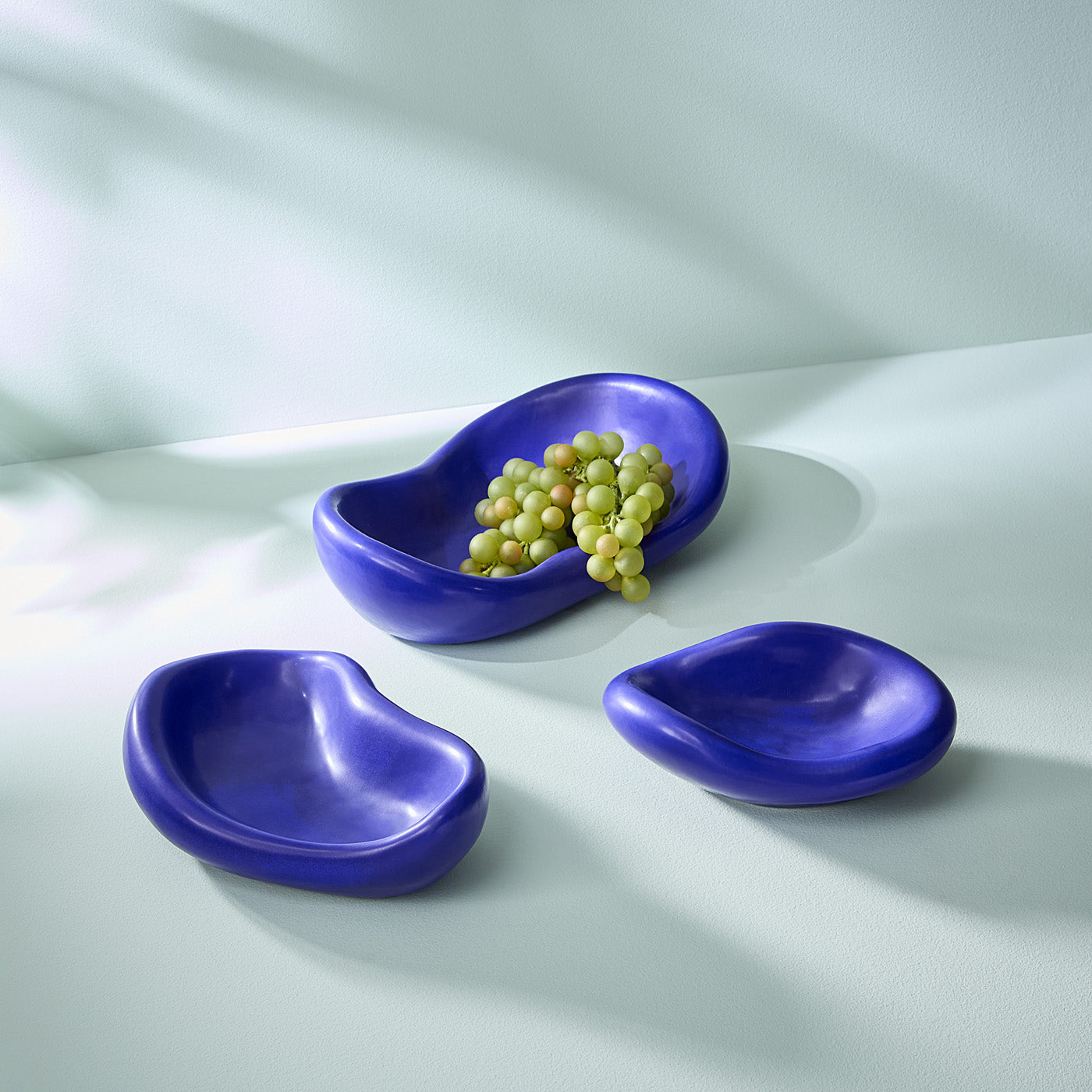 Cobalt Bowls with grapes - styled view