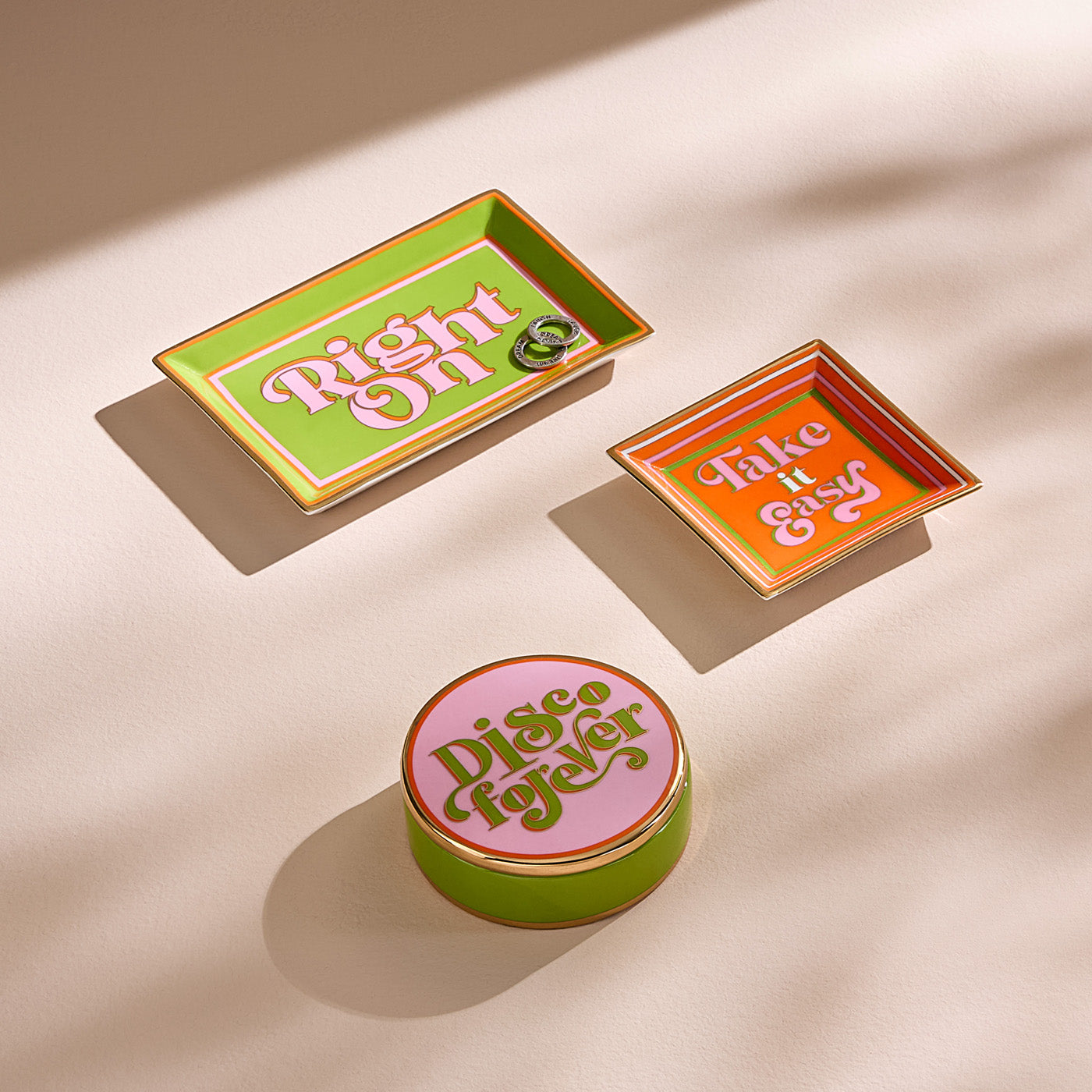 Take It Easy Square Tray - styled view