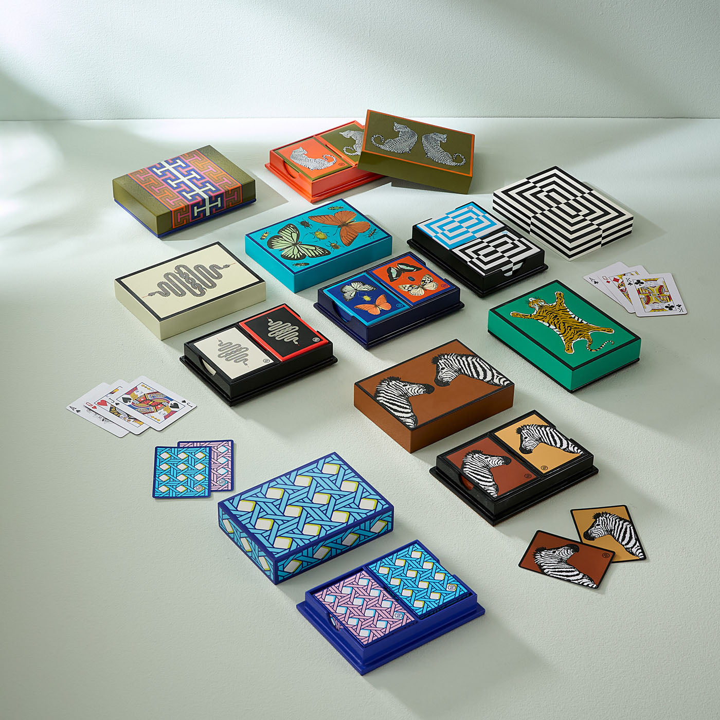 Basketweave Lacquer Card Set - group view