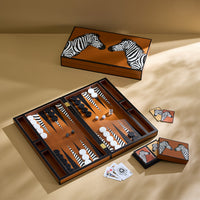 Zebra Backgammon Set - styled view