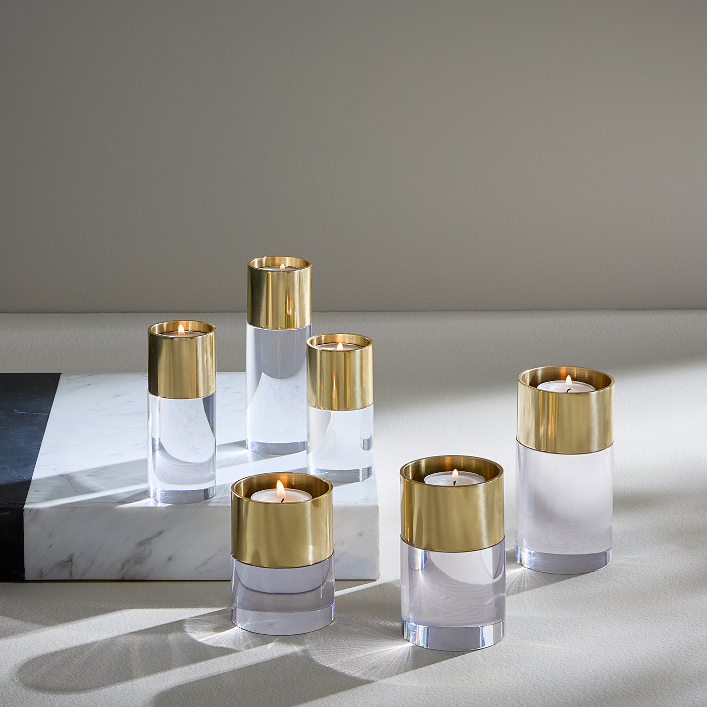 Jacques Candles Holder Clear - styled view without candles