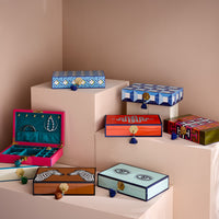eden jewelry box snake lacquer orange navy - collection view