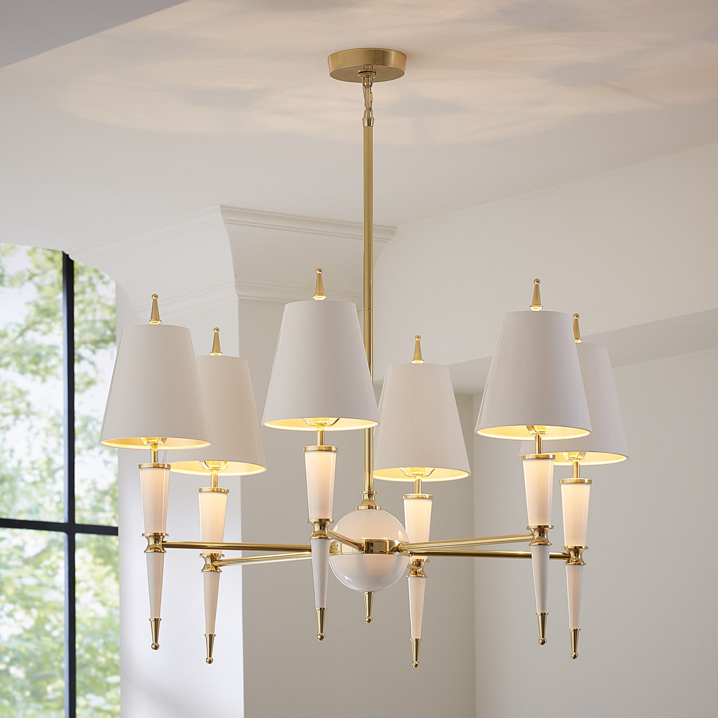 versailles chandelier white - styled view