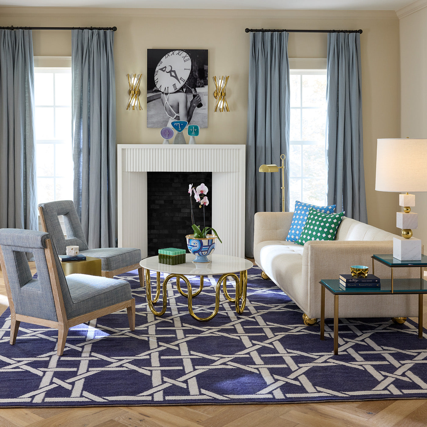 Southampton Flatweave Rug - styled view