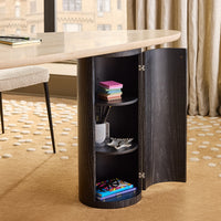Oeuf Travertine Desk - opened view