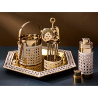 Basketweave Serving Tray - styled view