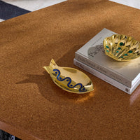 Brass Fish Tray with Futura Collection - styled view