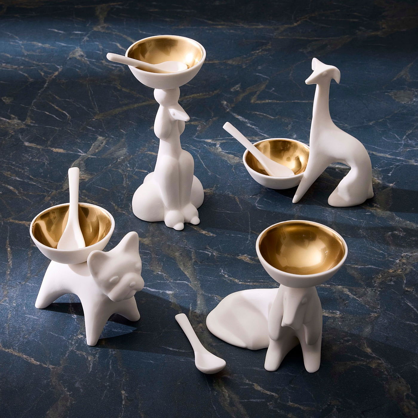 French Bulldog Salt & Pepper Cellar - styled view