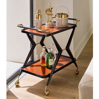 Basketweave Ice Bucket with Trocadero Bar Set - opened view