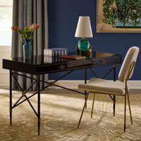 Maxime Dining Chair - Vapor Ivory Styled Office Desk View