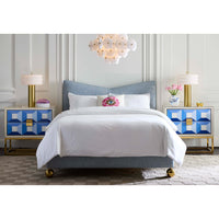 Sorrento Two-Drawer Console in bedroom - styled view
