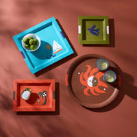 Playa Leather Palm Tree Tray