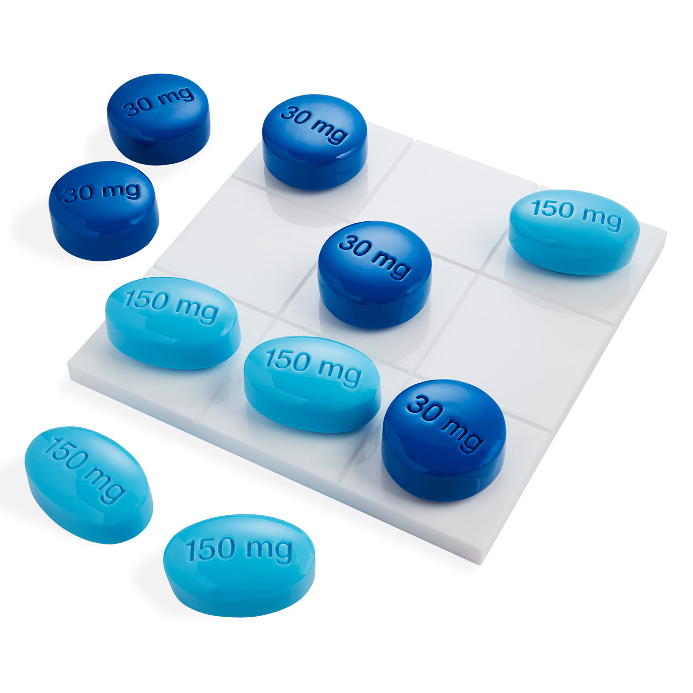Full Dose Acrylic Tic-Tac-Toe Set - front view