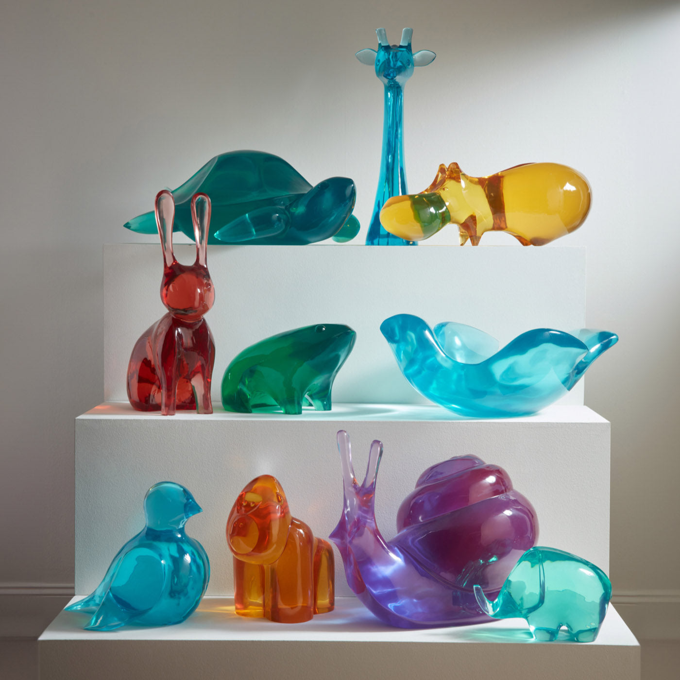 giant acrylic animal sculpture collection - styled view