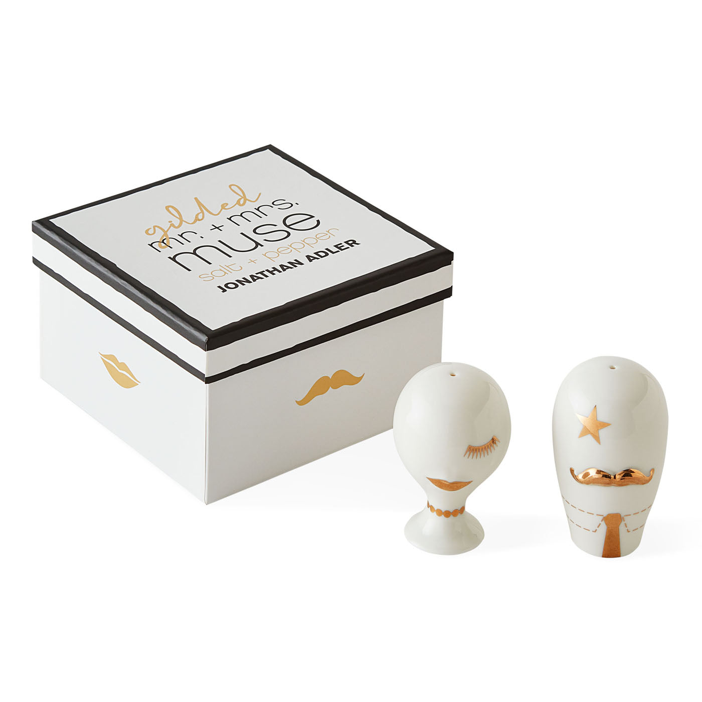 Gilded Mr. & Mrs. Muse Salt & Pepper Set | Jonathan Adler