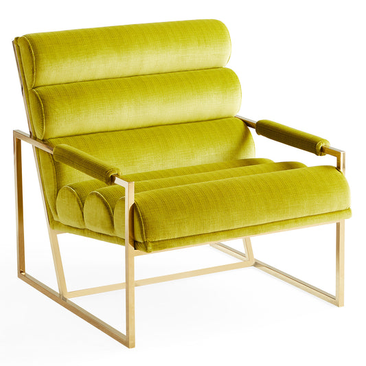 Goldfinger Lounge Chair Duquette Pear - styled front view