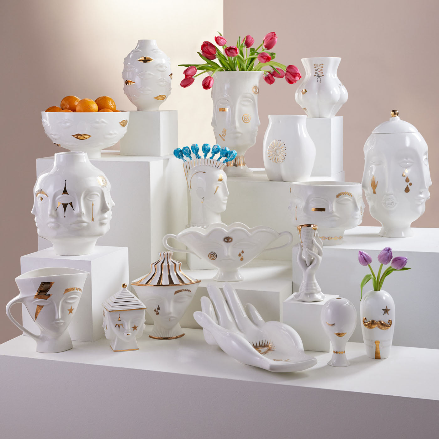 gilded dora maar urn porcelain white accents gold - view 2