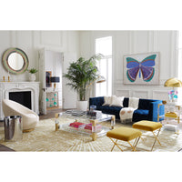 sunburst hand-knotted rug gold - styled view 7