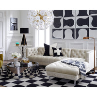 Paule Marrot Black and White Abstract Series 1 with Claridge Sofa Navy