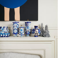 druggist pottery collection holiday vignette - styled view