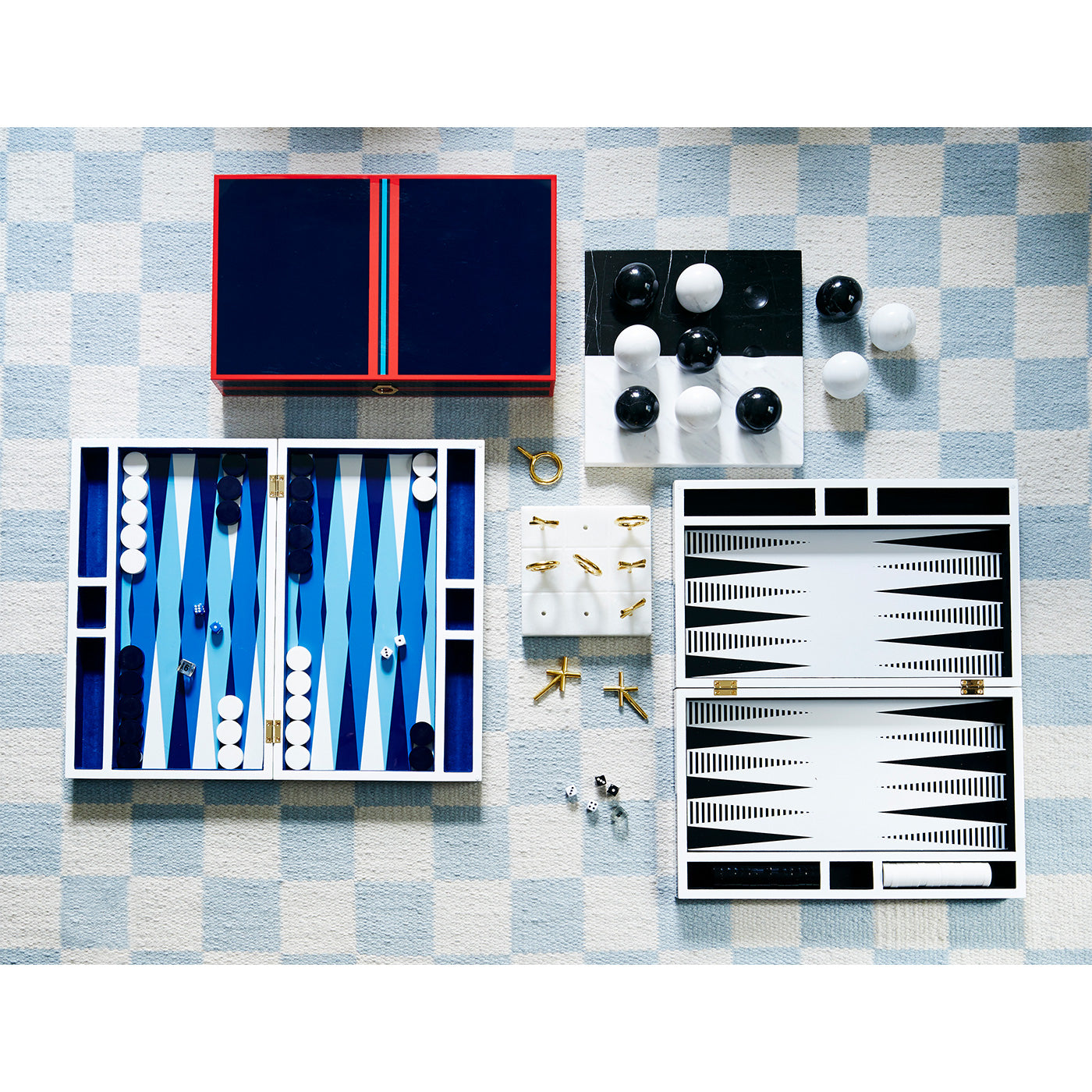 brass tic-tac-toe set - collection styled view