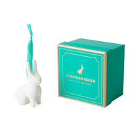 rabbit ornament porcelain white with box - angle view