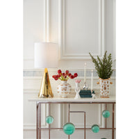 silver-plated candle holders botanist vases globo fretwork console - styled view