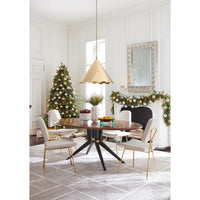 blocks hand-knotted rug trocadero dining table maxime dining chairs christmas - styled view