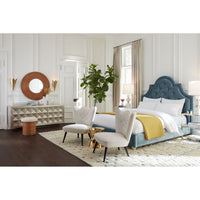 woodhouse king bed jacques bench bedroom - styled view