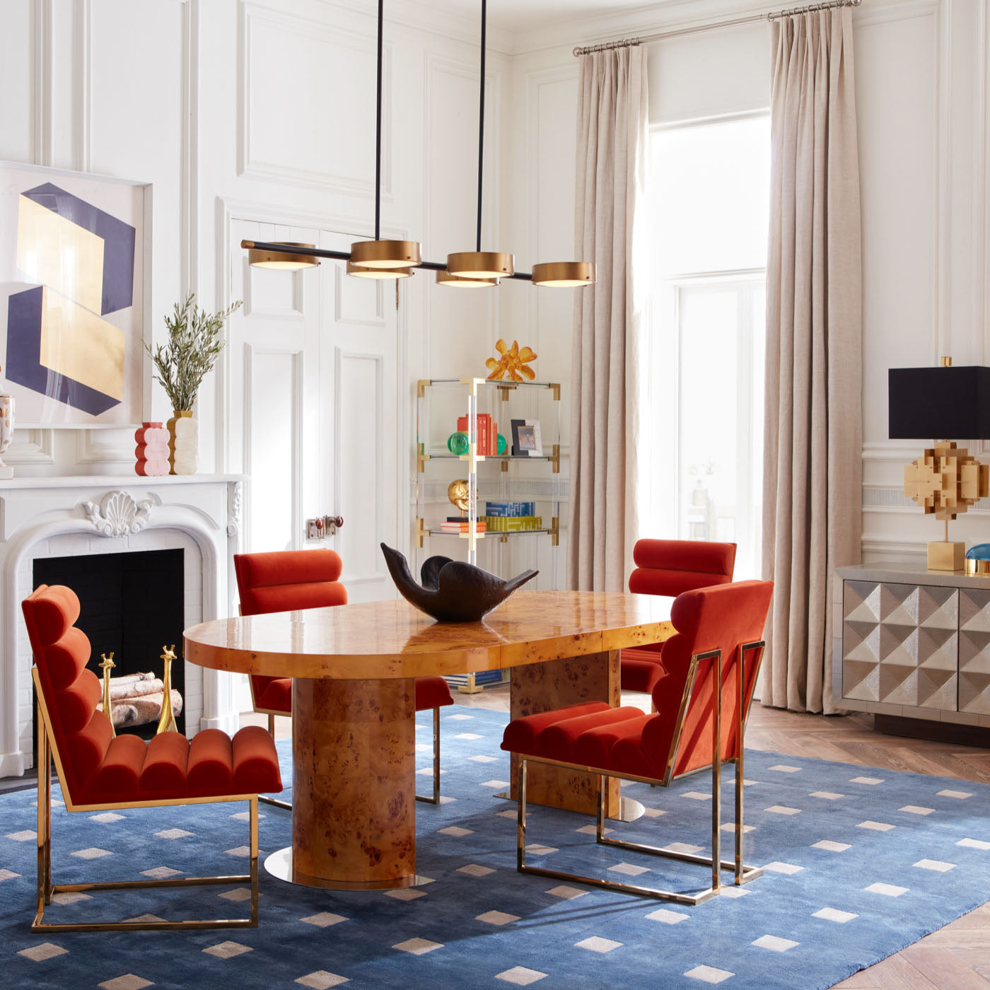 puzzle table lamps jacques cocktail tables aspen slipper sofa bond cocktail table - styled view