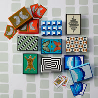 tiger lacquer card set green orange closed box - angle view