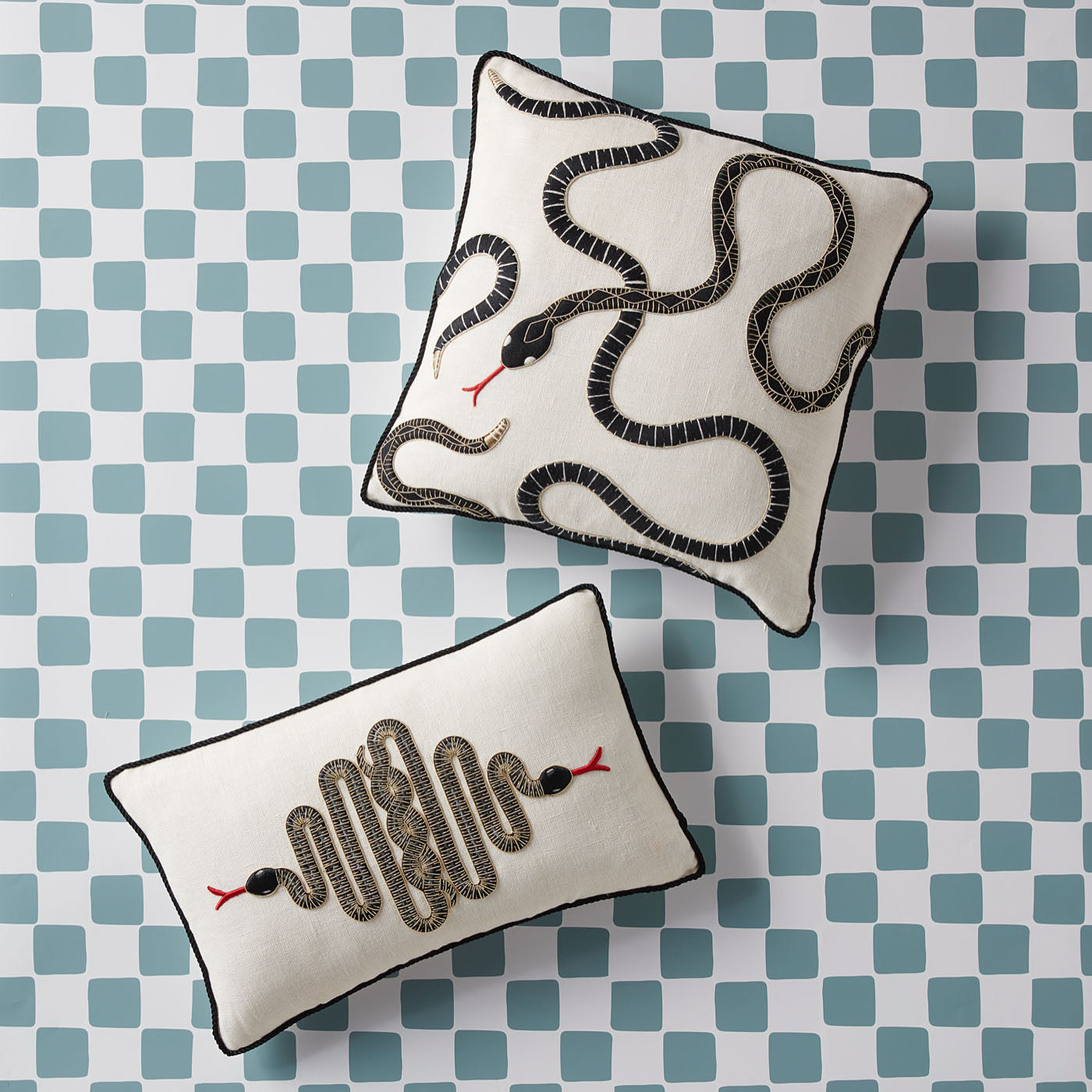 eden square pillow black and white - style view