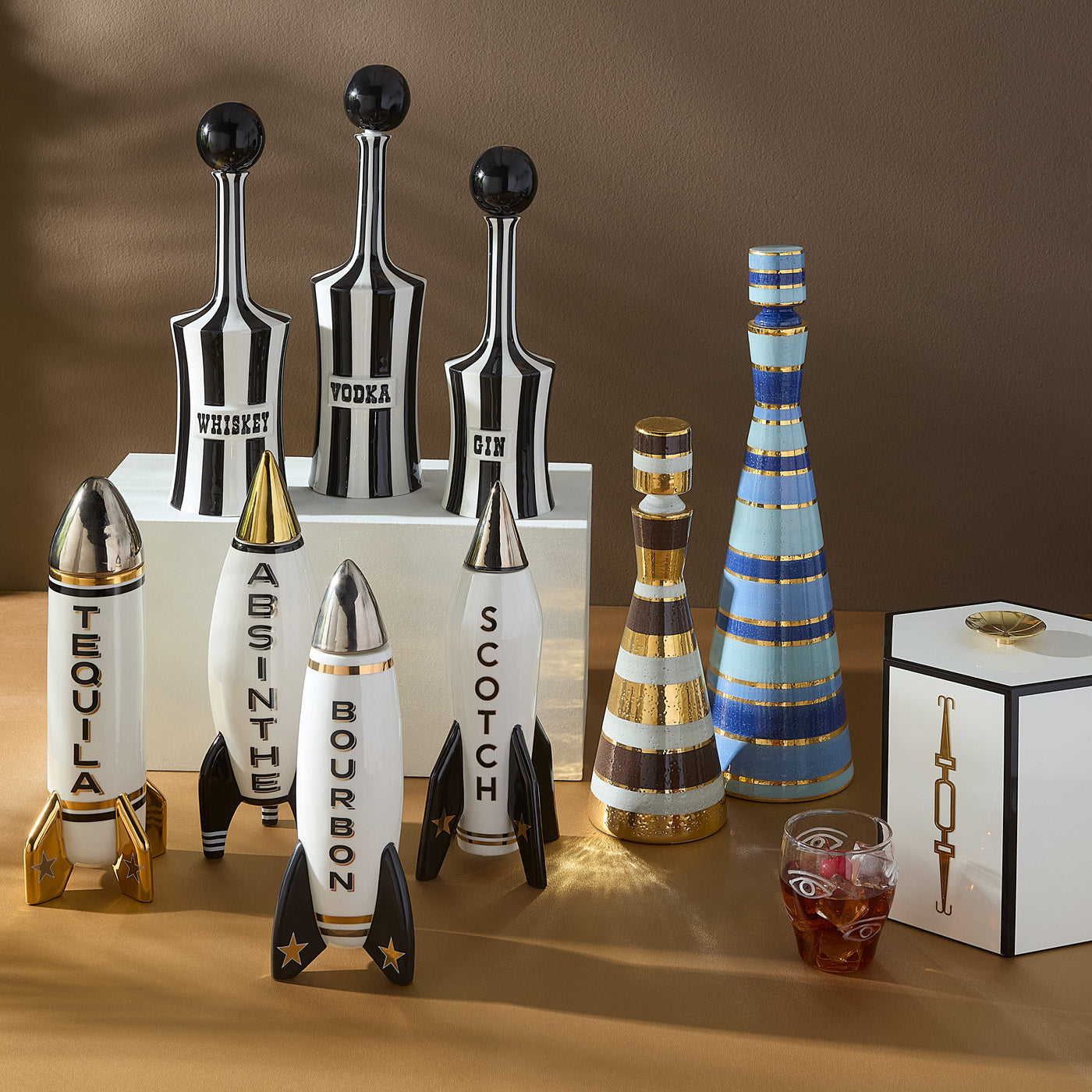 Chroma Bronze Decanter Small - holiday shot