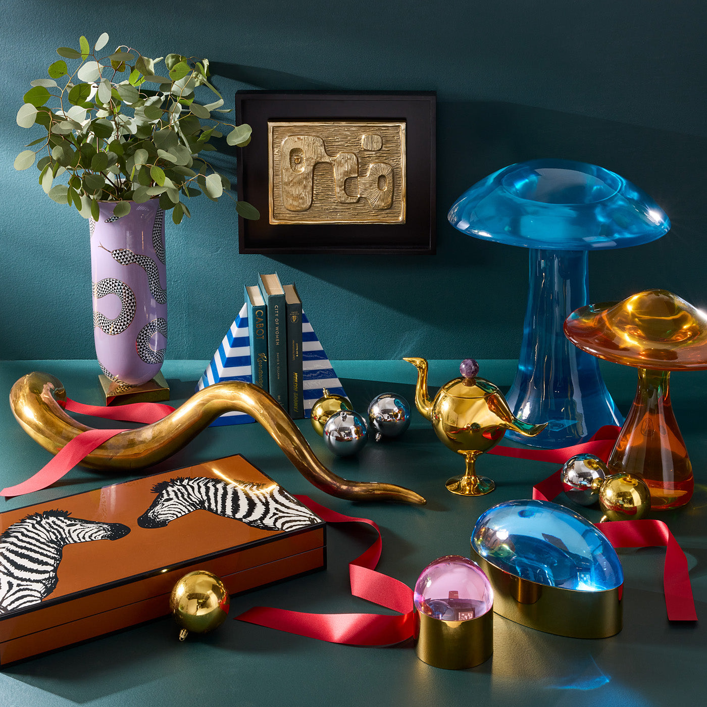 Turquoise Acrylic Mushroom Objet in Acrylic | Jonathan Adler