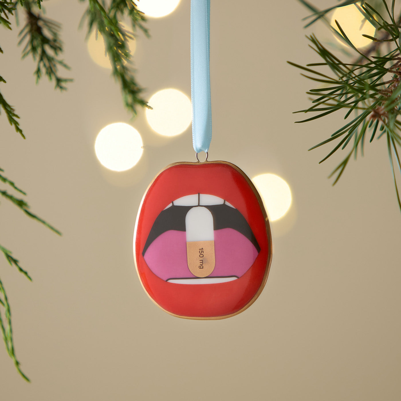 Lips Full Dose Ornament - styled view