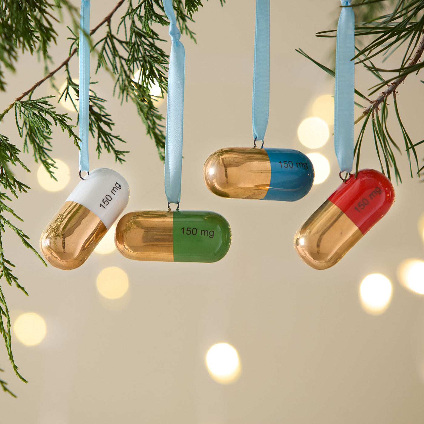 Full Dose Gold Ornament Set - styled view