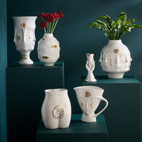 gilded dora maar urn porcelain white accents gold - holiday shot