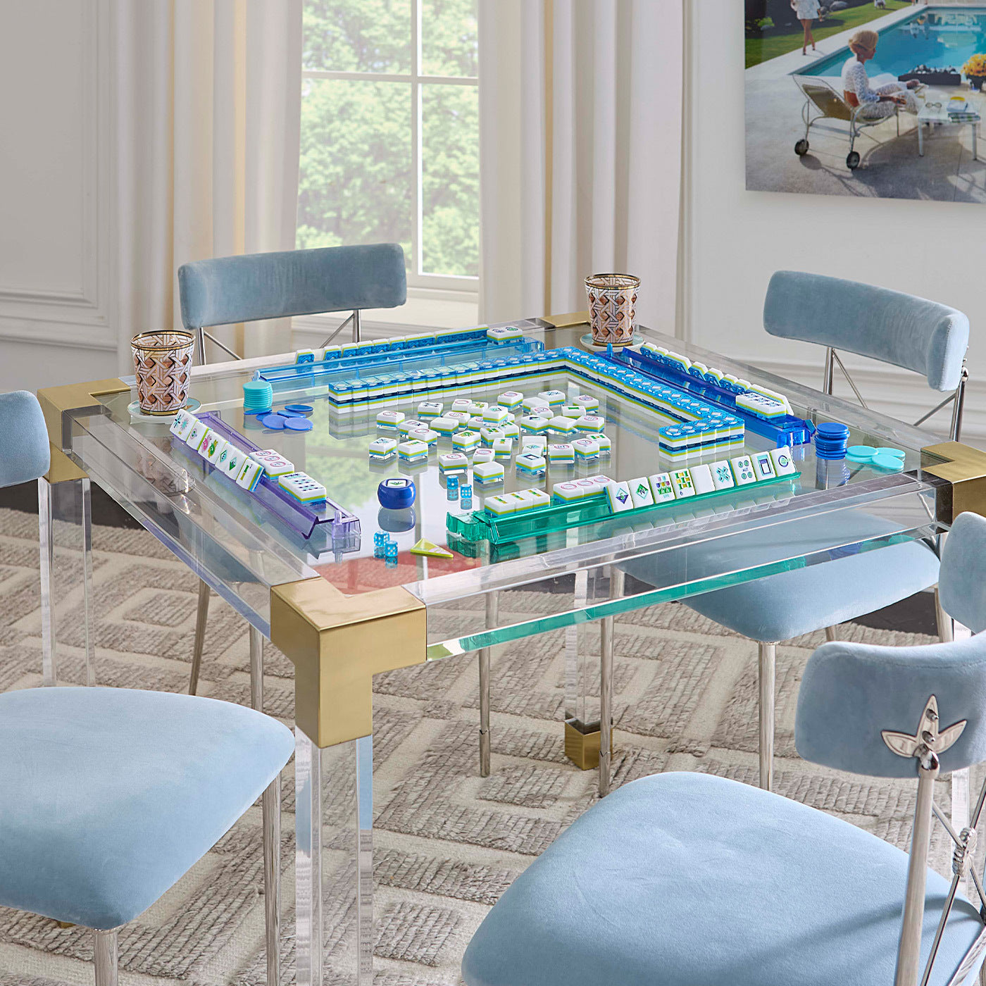 ジャネット デルファイトブルー メジャリング 4cup set 1930's Basketweave Mahjong Set – Jonathan Adler