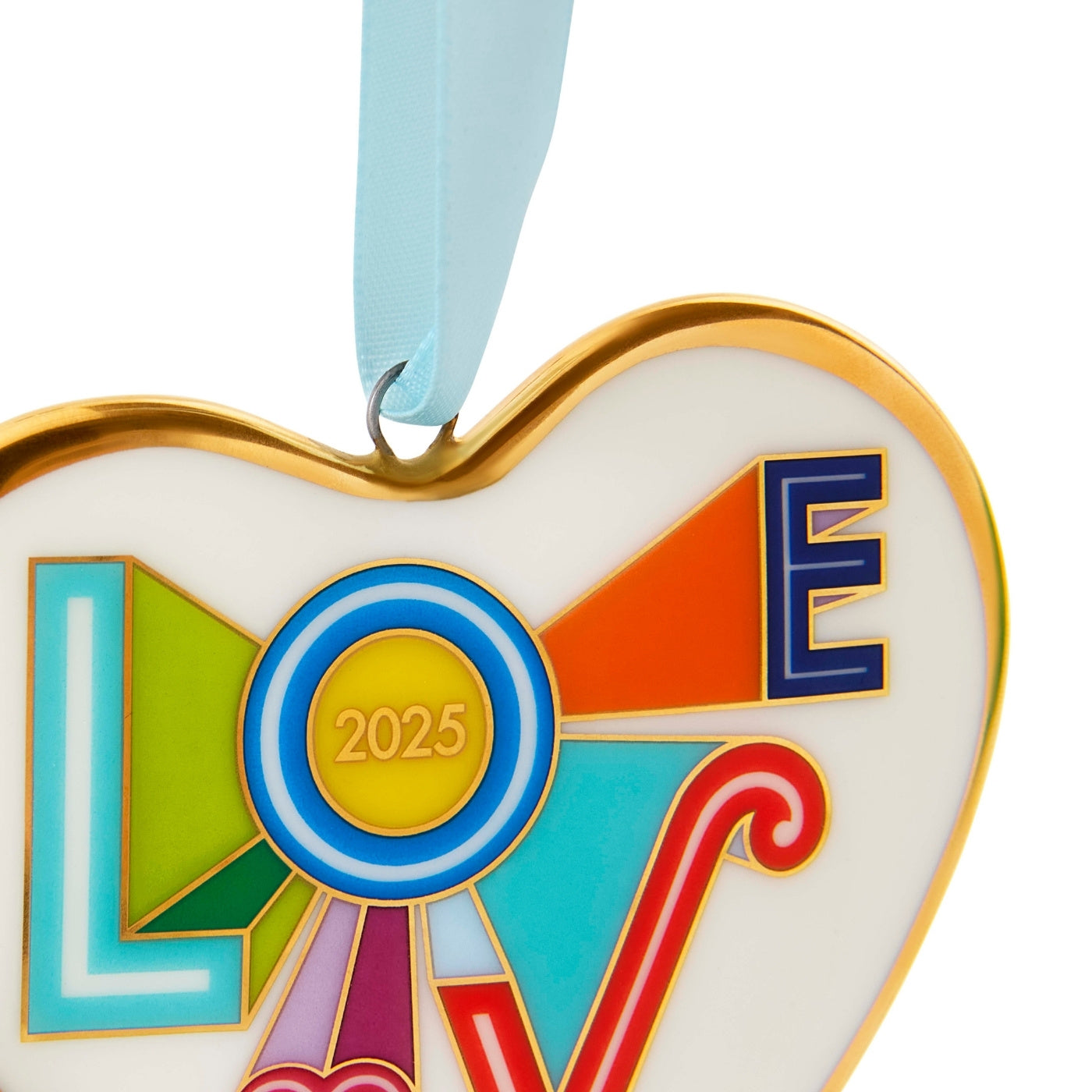 Peace & Love 2025 Ornament with box - front view