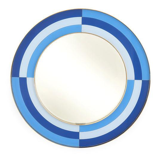 harlequin round mirror back-painted glass multicolor - front view