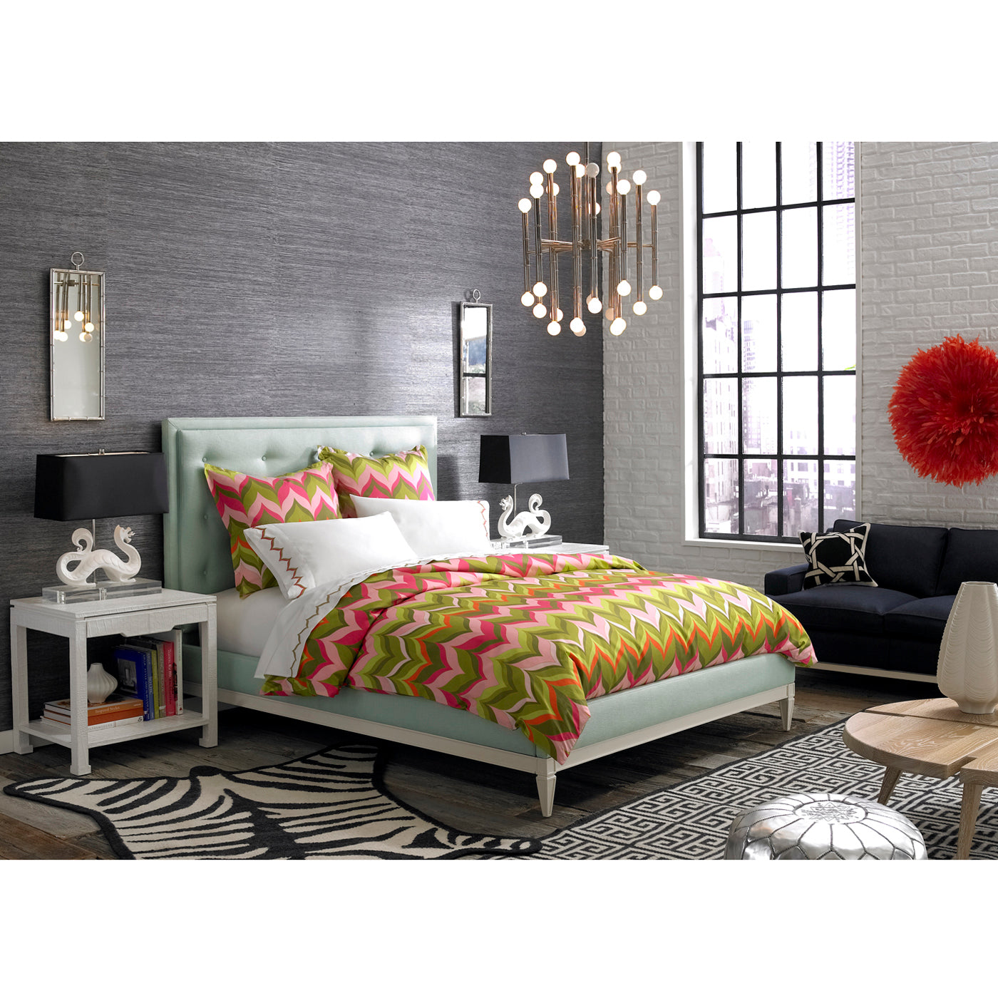 meurice chandelier lampert bed - styled view 2
