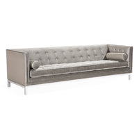 lampert grand sofa brussels charcoal velvet white base - side view