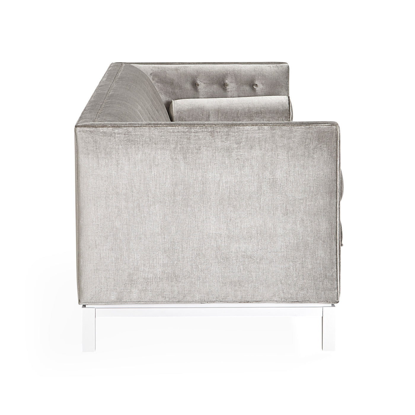 lampert grand sofa brussels charcoal velvet white base - back view