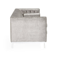 lampert grand sofa brussels charcoal velvet white base - back view