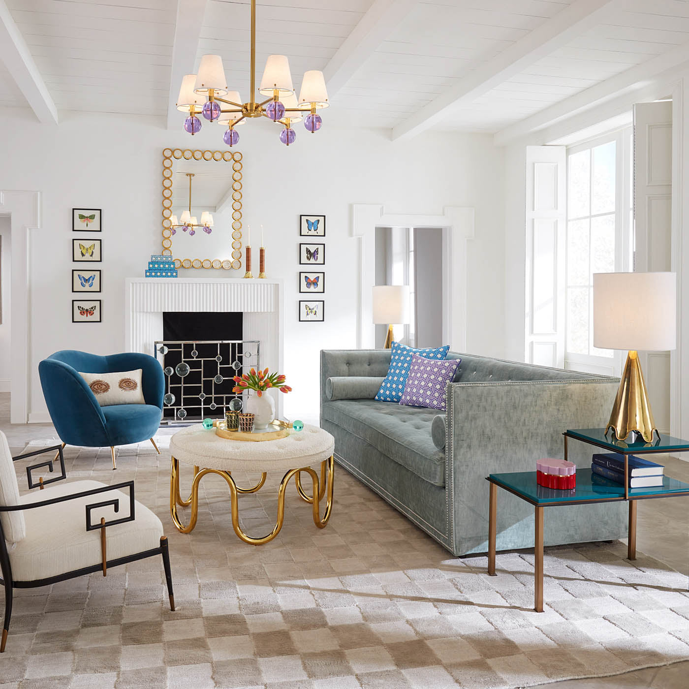 Large Basketweave Lacquer Box in Lacquer and Velvet | Jonathan Adler